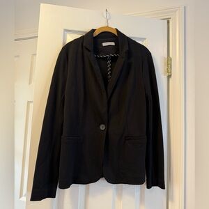 Olivia Moon Knit Black Blazer with Button Closure Size Petite Large